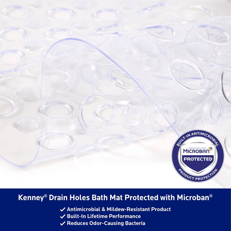Kenney Microban Protected Vinyl Bath Mat, 27" L x 14.5" W