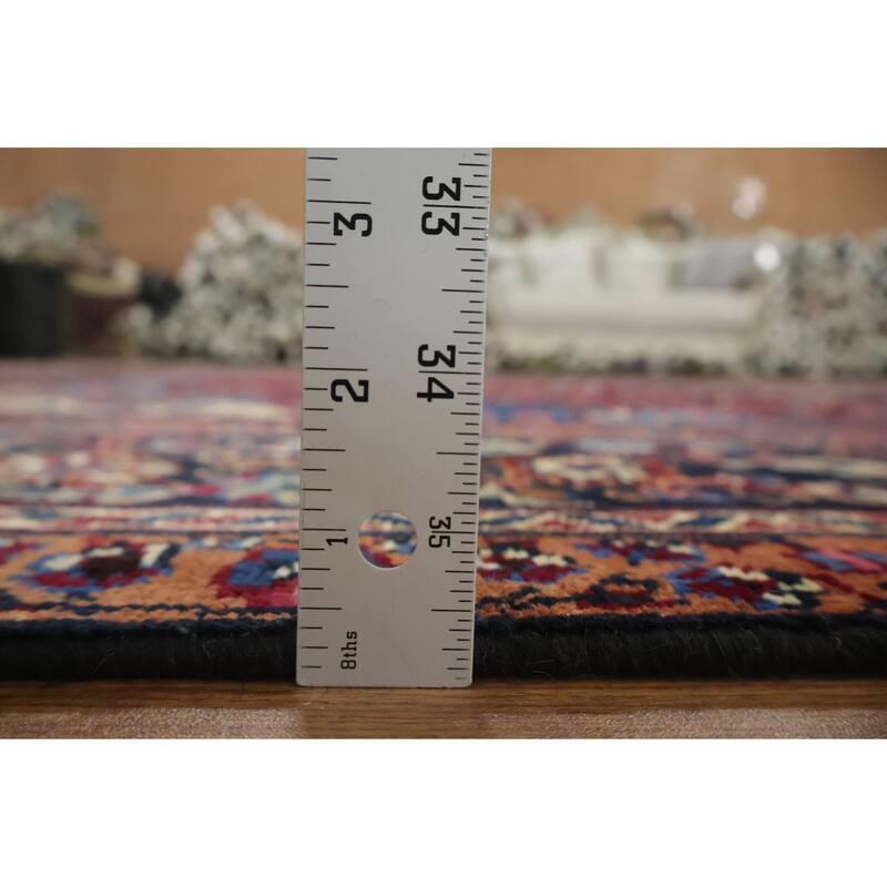 Hand Knotted Oriental 100% Wool Carpet Traditional Floral Red Mashad Area Rug - 12' 2'' X 9' 5''