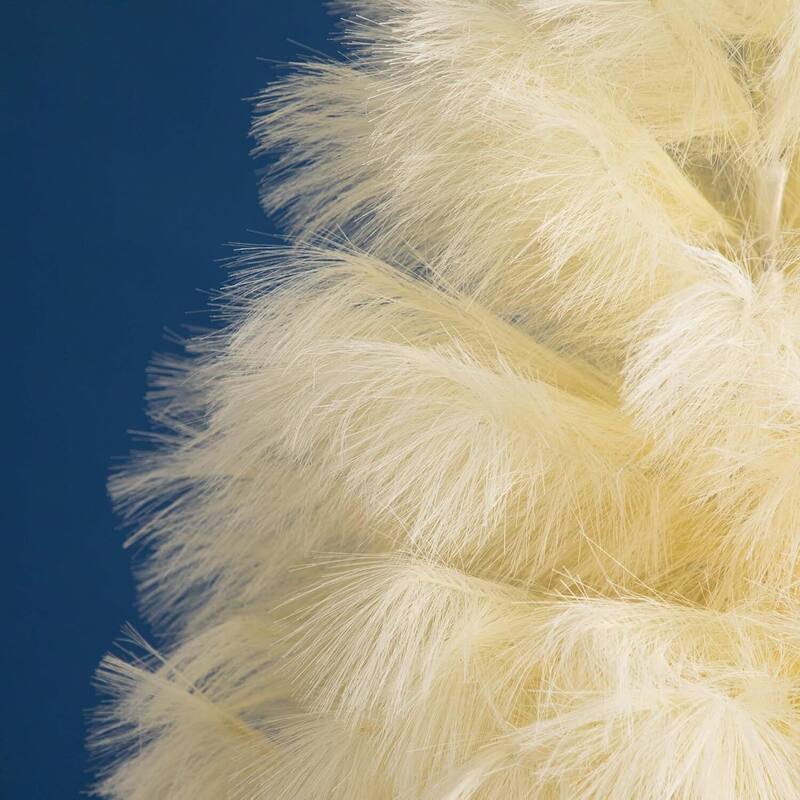 4ft. Artificial Off-White Pampas Grass Christmas Tree - Unique Festive Holiday X-Mas Accent