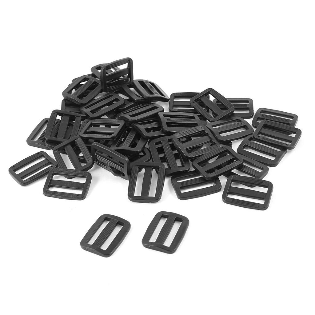 50pcs Backpack Black Hard Slide Buckle for 1" Width Belt