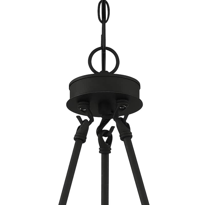 20-light 40In Modern Farmhouse Black Wagon Wheel 2-tier Candle Chandelier - 40 inches