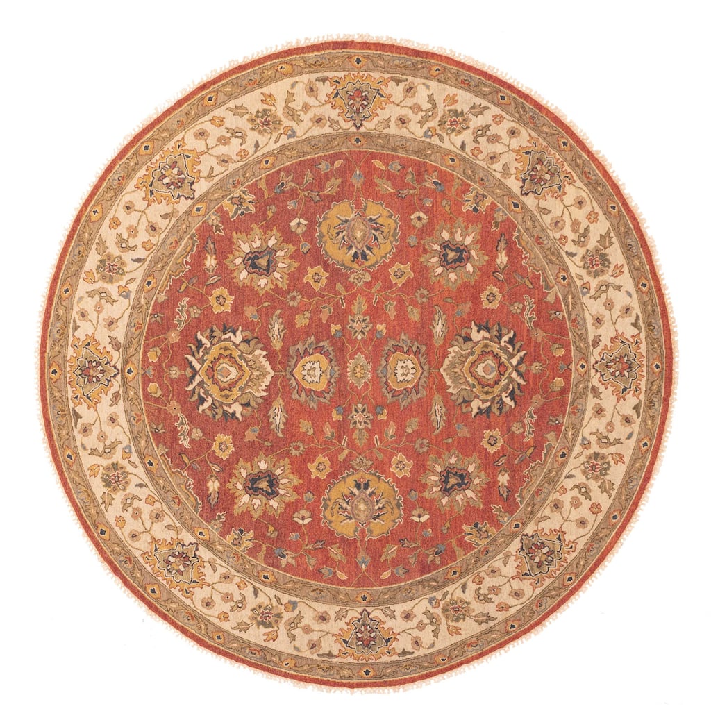 ECARPETGALLERY Flat-Weave Lahor Finest Red Wool Tapestry Kilim - 8'0 x 8'0