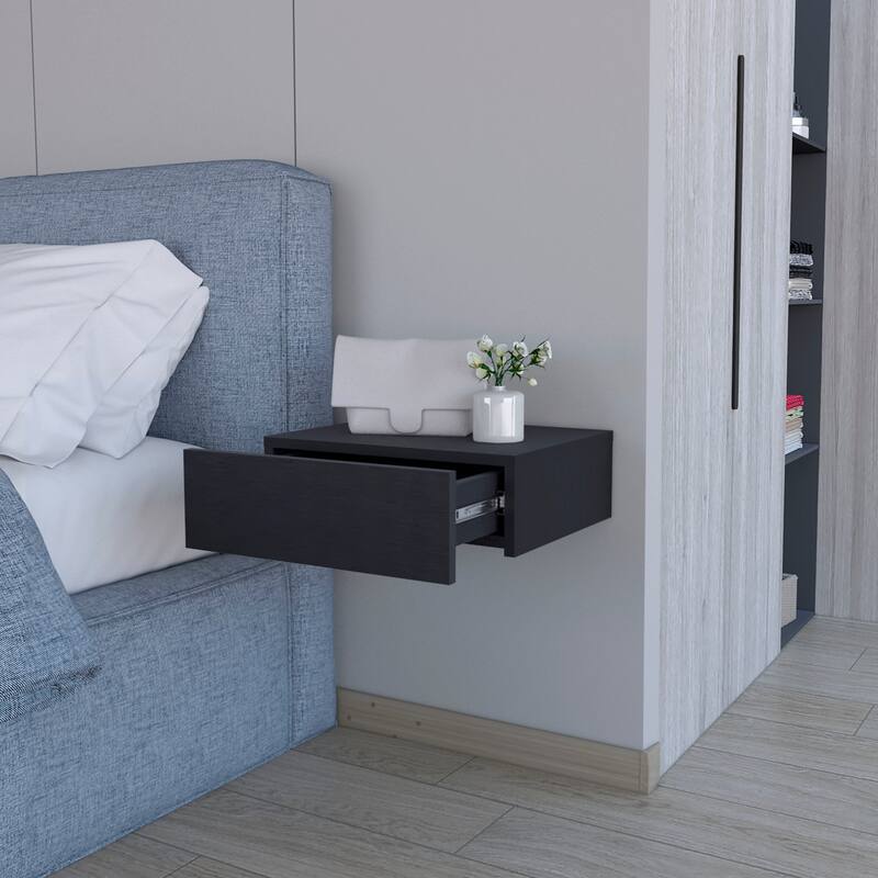 Wall-Mounted Floating Nightstand with Durable Wood Finish