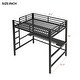 preview thumbnail 6 of 29, Full Size Gaming Metal Loft Bed Frame with LED Light and Desk, 77.2"L x57.3"W x 72"H