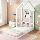 preview thumbnail 74 of 95, House-shaped Roof Headboard Floor Bed without slats