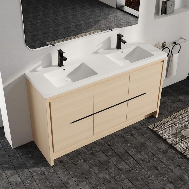 Malwee 24"/30"/36"/48"/60" Bathroom Vanity with Sink, FreeStanding Vanity with Soft Close Door and Drawer