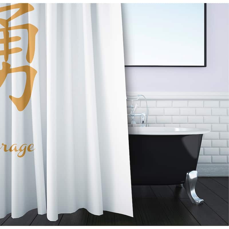 71 x 74-inch Courage Word Print Shower Curtain