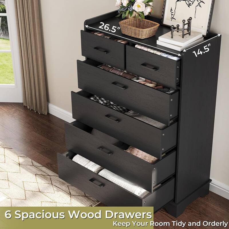 Bedroom Dresser Charging Station Storage Drawers Chest of Drawers