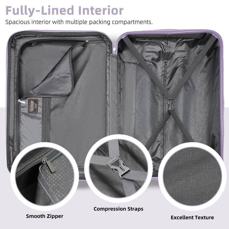 6-Piece Modern Luggage Sets, Hard-Shell Expandable Luggage with Travel Bag, TSA Lock and Spinner Wheels, for Boarding Travel