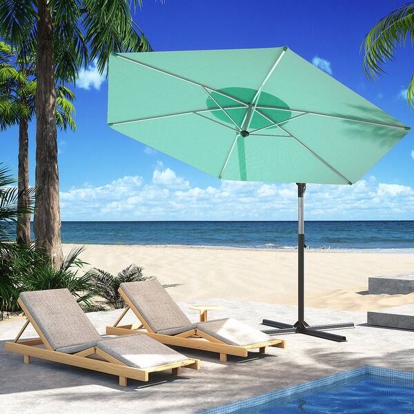 COSIEST 10ft Outdoor Offset Hanging Umbrella Patio Umbrella - White COSIEST 10ft Outdoor Offset Hanging Umbrella Patio Umbrella - White