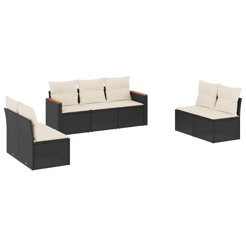 vidaXL Garden Sofa Set Black - 24.4 x 24.2 x 27.2