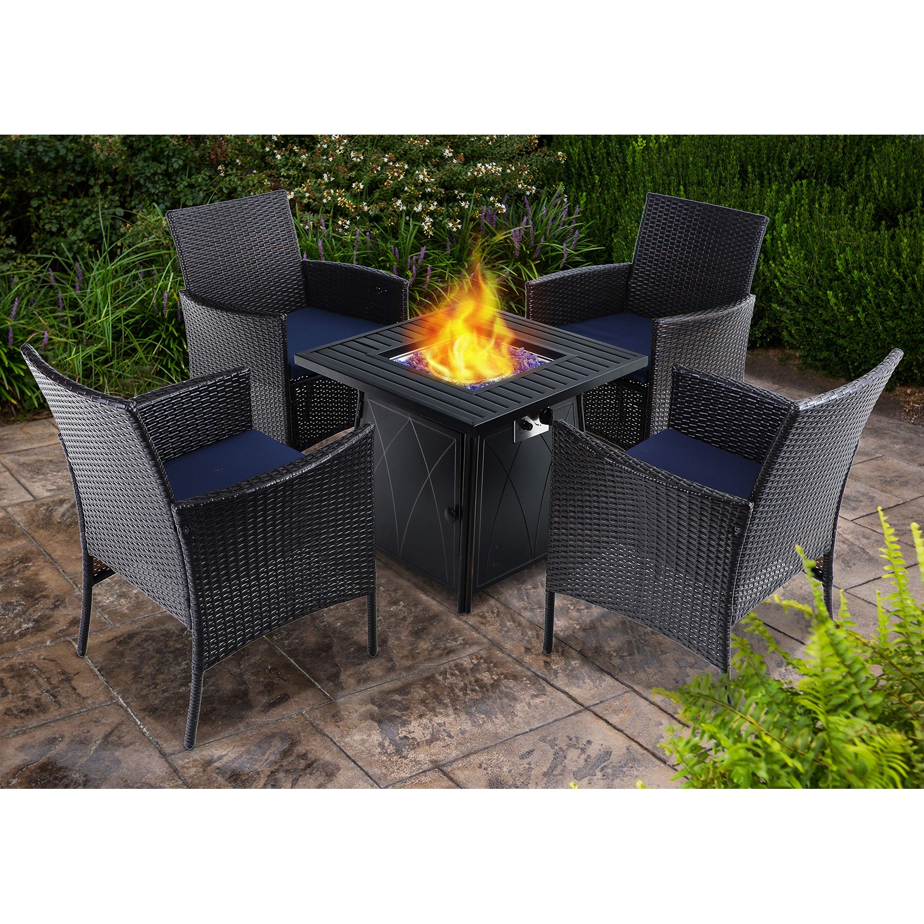 Rattan furniture with hotsell gas fire pit