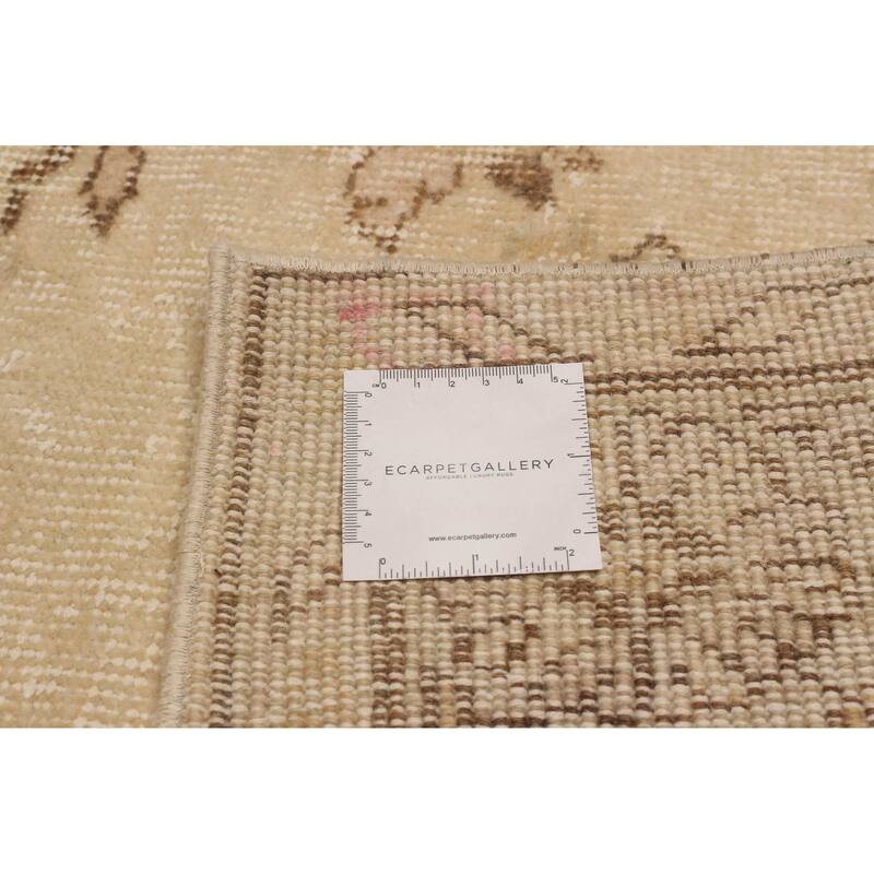 ECARPETGALLERY Hand-knotted Antalya Vintage Cream Wool Rug - 5'7 x 8'11