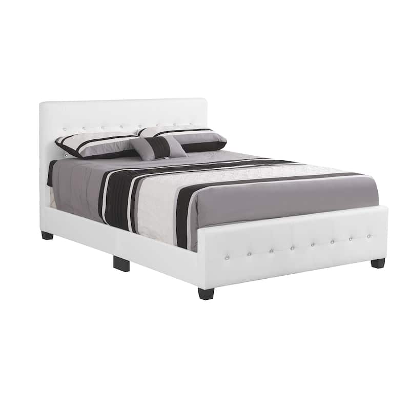 Jewel Tufted Queen Panel Bed - 88" - White