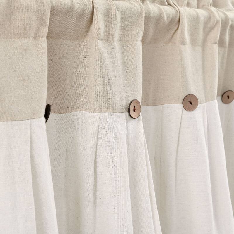Lush Decor Linen Button Window Curtain Valance