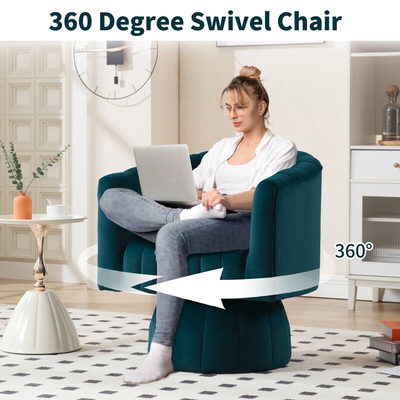 HOMYKA Swivel Accent Barrel Chair Cute Comfy Arm Chair