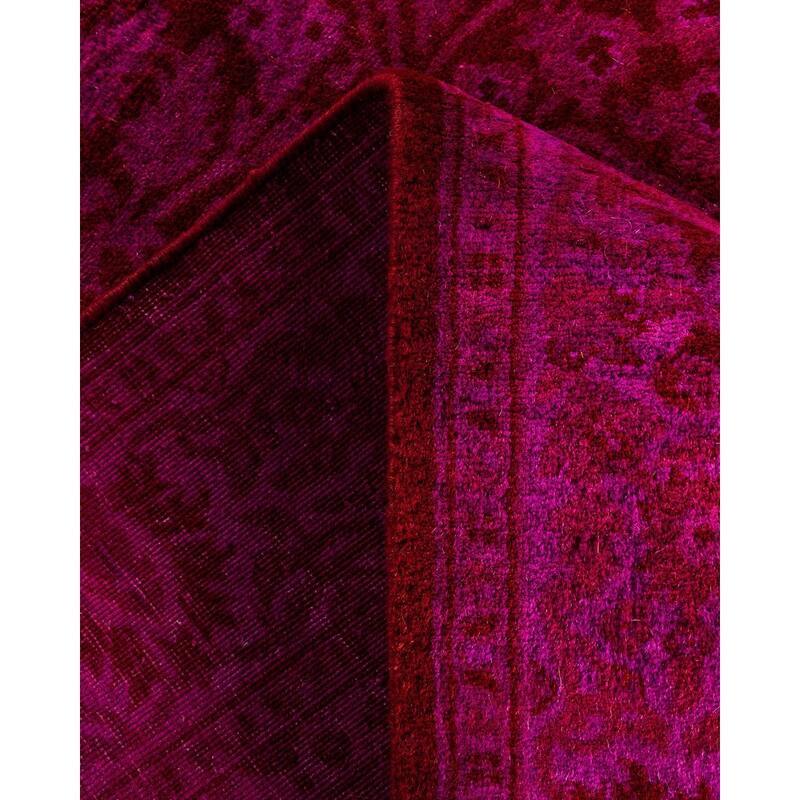 Fine Vibrance One-of-a-Kind Hand-Knotted Runner Rug - Pink, 2' 7" x 12' 6" - 2' 7" x 12' 6"