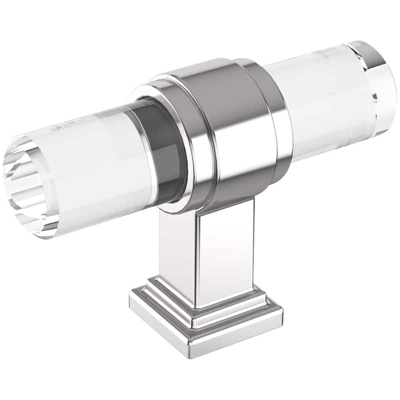 Amerock BP36977 Glacio 9/16" Bar Cabinet Knob - Clear / Polished Chrome