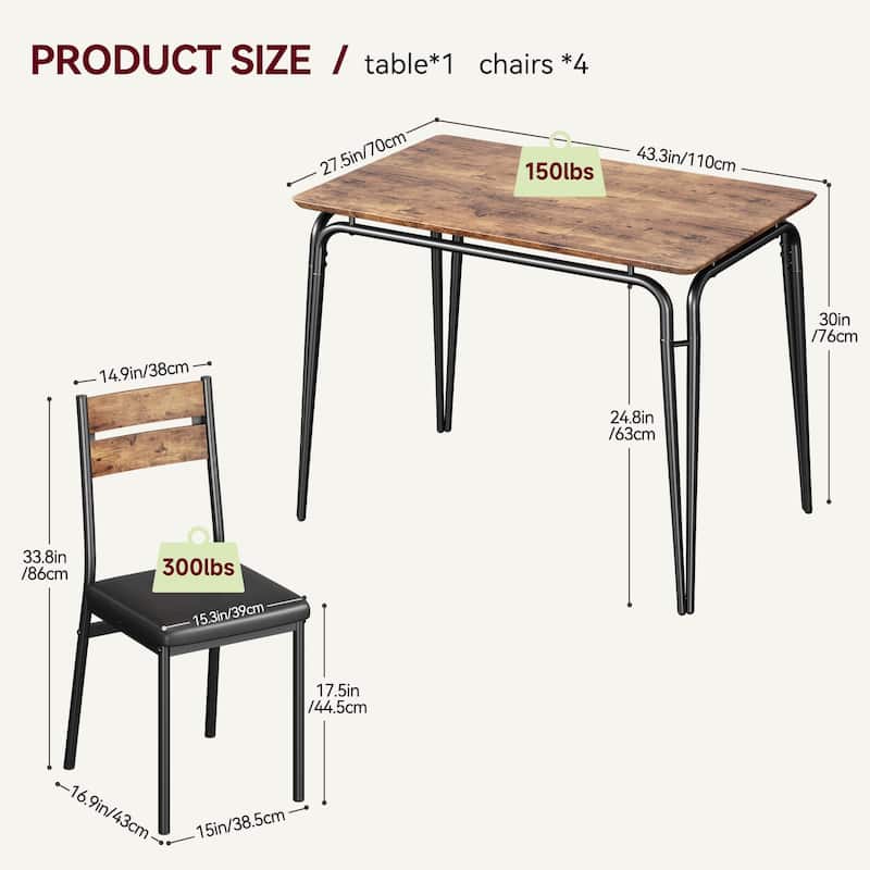 Farmhouse 5-Piece Dining Set