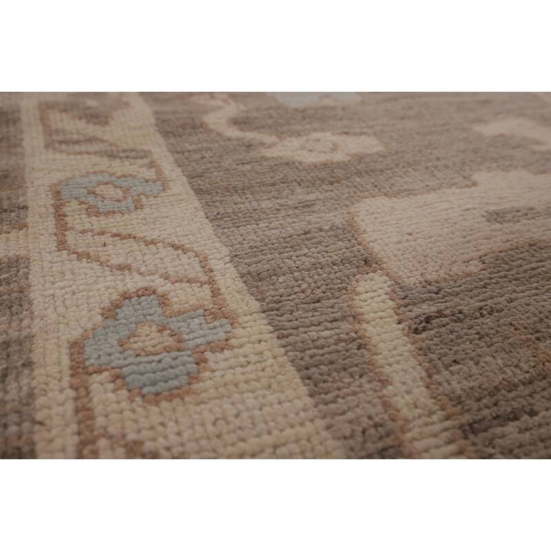 Brown Oushak Turkish Area Rug Handmade Wool Carpet - 8'5" x 9'10"