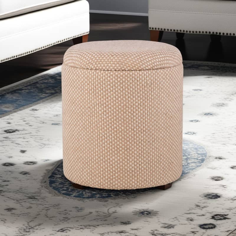 Handwoven Fabric Storage Ottoman