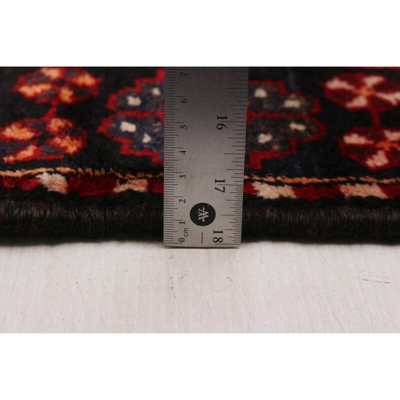 ECARPETGALLERY Hand-knotted Anadol Black, Red Wool Rug - 3'4 x 9'7