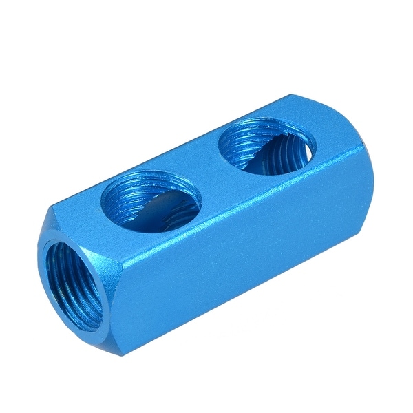 1/2" G Thread Pneumatic 5Port 2Way Air Hose Inline Manifold Block Splitter 5Pcs