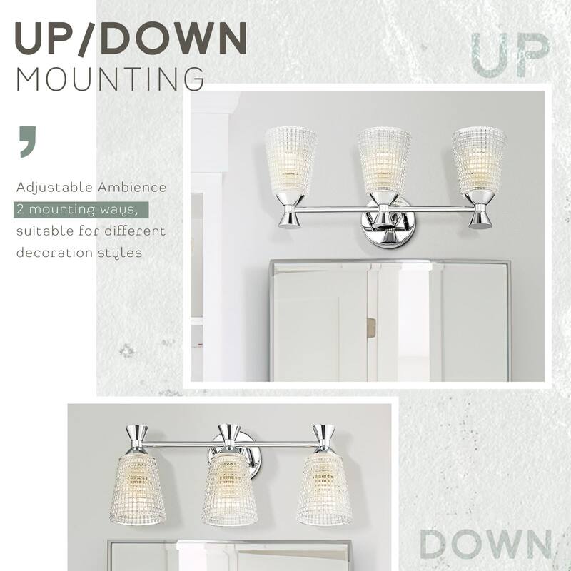 20" 3 Light Bathroom Vanity Light