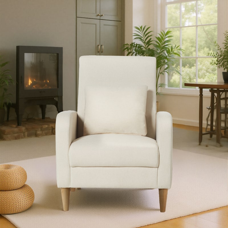 RENEWLINE Modern Accent Chair with Pillow & Walnut Legs - Lounge Seat for Living Room, Compact Design