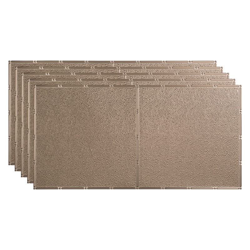 FASÄDE Border Fill Decorative Vinyl 2ft x 4ft Glue Up Ceiling Panel in Brushed Nickel (5 Pack) - 5 Pack - Brushed Nickel