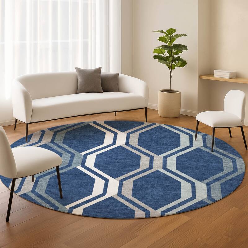 Machine Washable Indoor/ Outdoor Contemporary Dimensions Chantille Rug