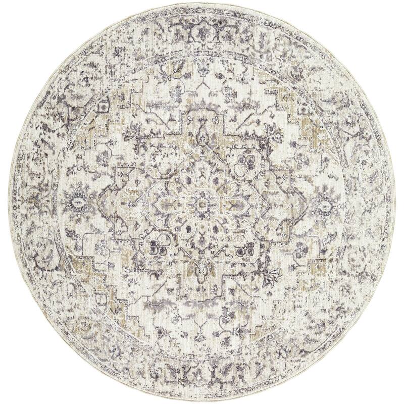 Livabliss Gakko Traditional Area Rug - Cream - 5'3" x 5'3"