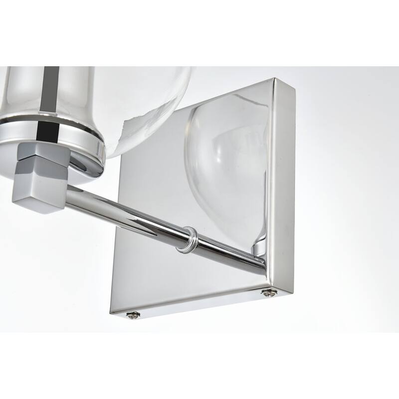 Julian 1 Light Black and Clear Bath Sconce
