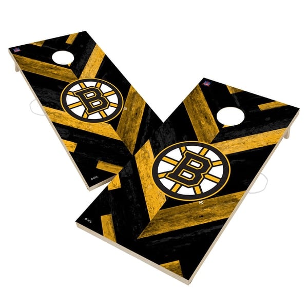 slide 2 of 5, Boston Bruins NHL Cornhole Board Set Include Carrying Case