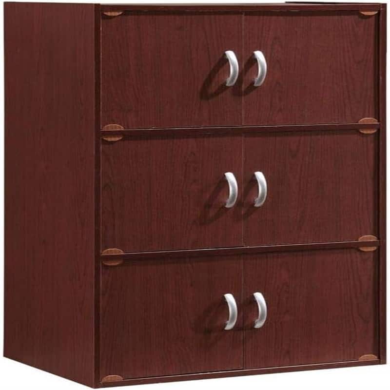 3-Shelf Bookcase Cabinet - Mahogany