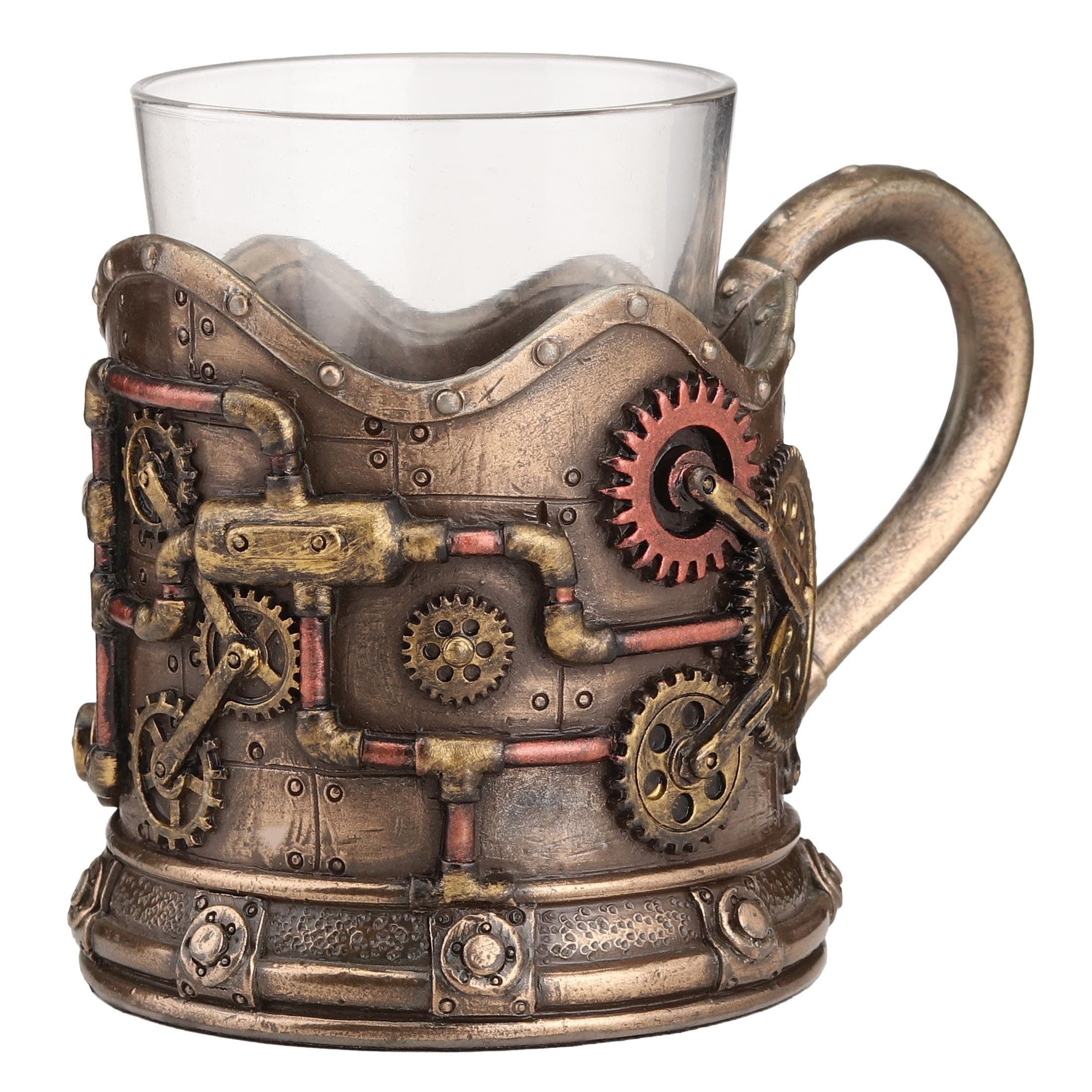 3.54 in L Steampunk Shot Glass, Poly Resin