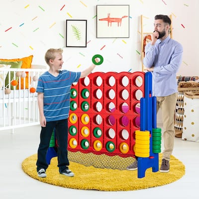 4-to-Score Giant Game Set 4-in-a-Row Connect Game W/Net Storage