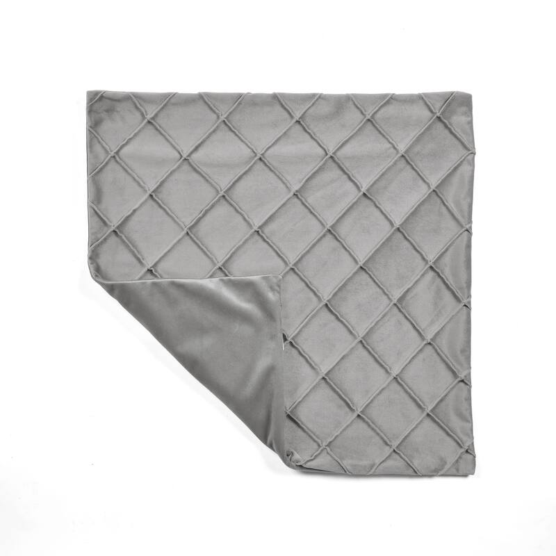 Lush Decor Velvet Diamond Pintuck Decorative Pillow Cover