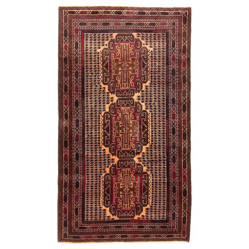 Teimani Brown Rug 2'7" x 4'10" - 2'7 x 4'10 - Light Brown - 2'7 x 4'10