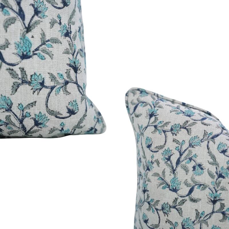 Fabdivine Pipine Fall Décor Farmhouse Hand Block Print Pillow Cover Sofa, Couch Cushion Case Linen