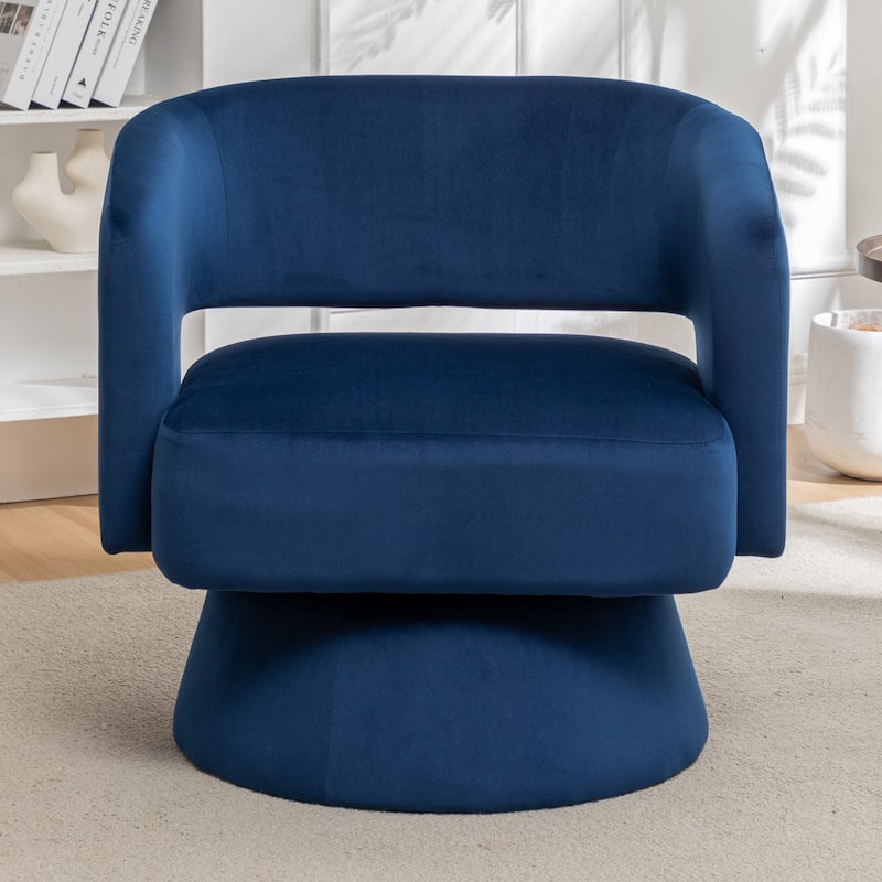 Velvet Swivel Barrel Chair