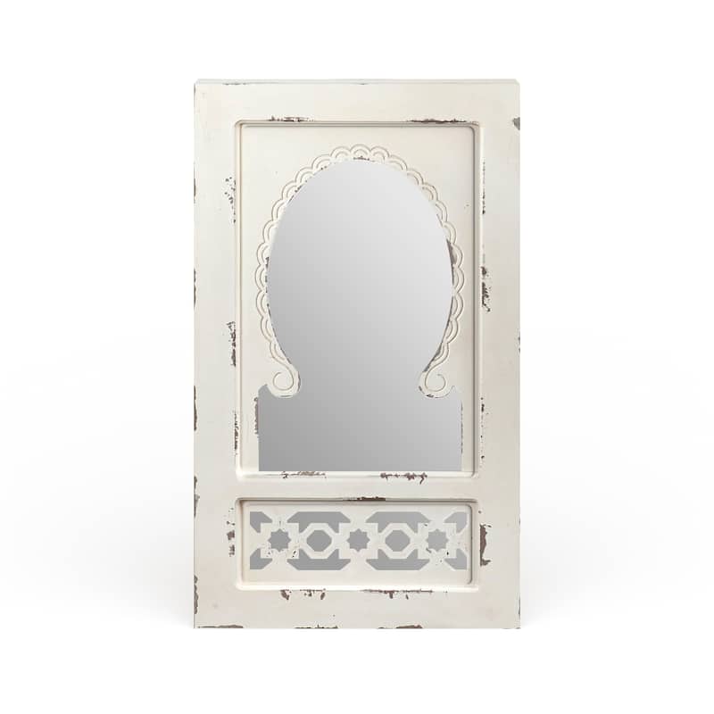 SEI Furniture Hulce Wall Mount Mirror Jewelry Organizer Armoire - 30" H x 17" W x 5.25" D - 30" H x 17" W x 5.25" D