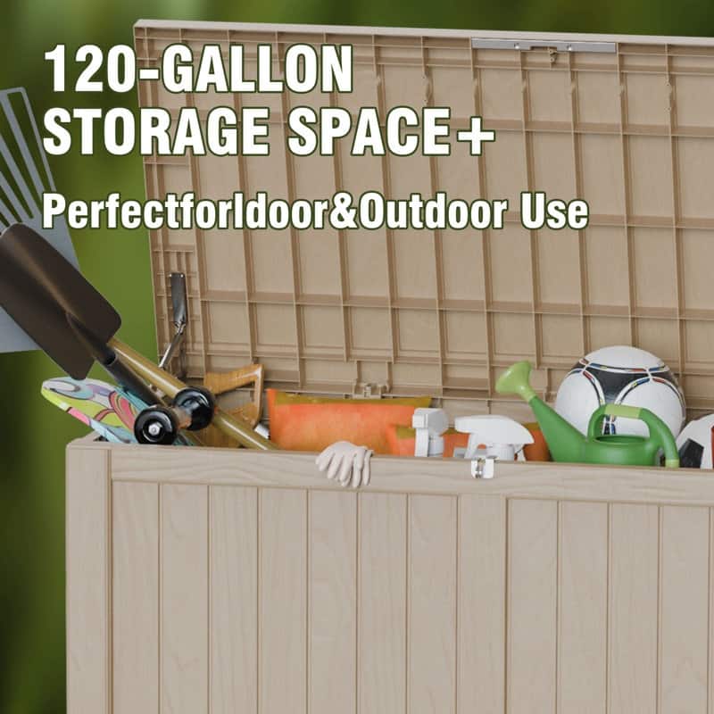 Outdoor Resin Deck Box Storage Shed for Garden,Patios,Backyards,Tools