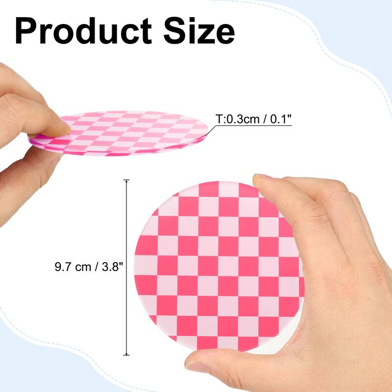 2pcs Acrylic Cup Coasters, Acrylic Drink Coaster Tabletop Mat - Red