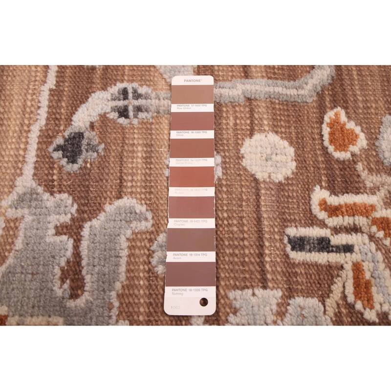 ECARPETGALLERY Hand-knotted Finest Oushak Brown Wool Rug - 8'0 x 10'1