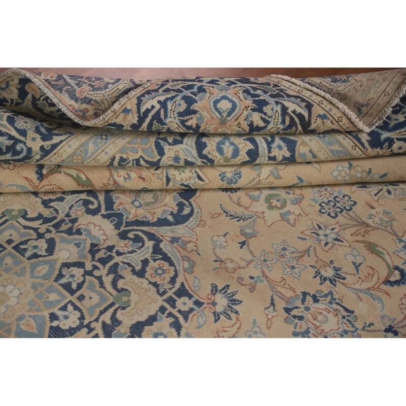 Hand Knotted Oriental 100% Wool Carpet Traditional Floral Peach Mashad Area Rug - 10' 0'' X 6' 5''