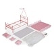 preview thumbnail 10 of 9, Badger Basket Starlights LED Canopy Metal Doll Bed with Bedding - Pink - 20.5" x 10.5" x 20"