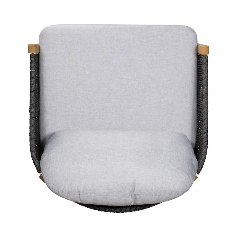 Christopher Knight Home - Ethan Outdoor Wood Club Chair with Rope and Cushion