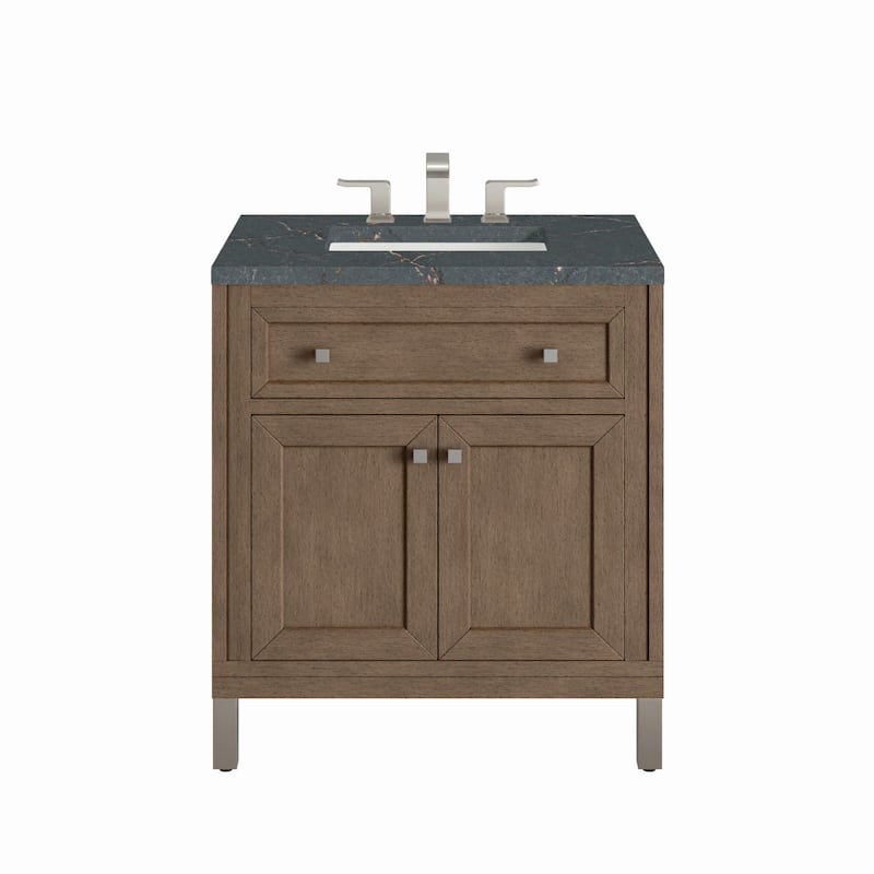 James Martin Vanities 305-V30-3PBL Chicago 30" Single Basin Wood - Whitewashed Walnut