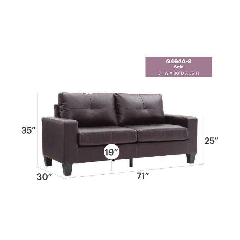 Modular Sofa, Dark Brown, PU, 71x32x36 inches
